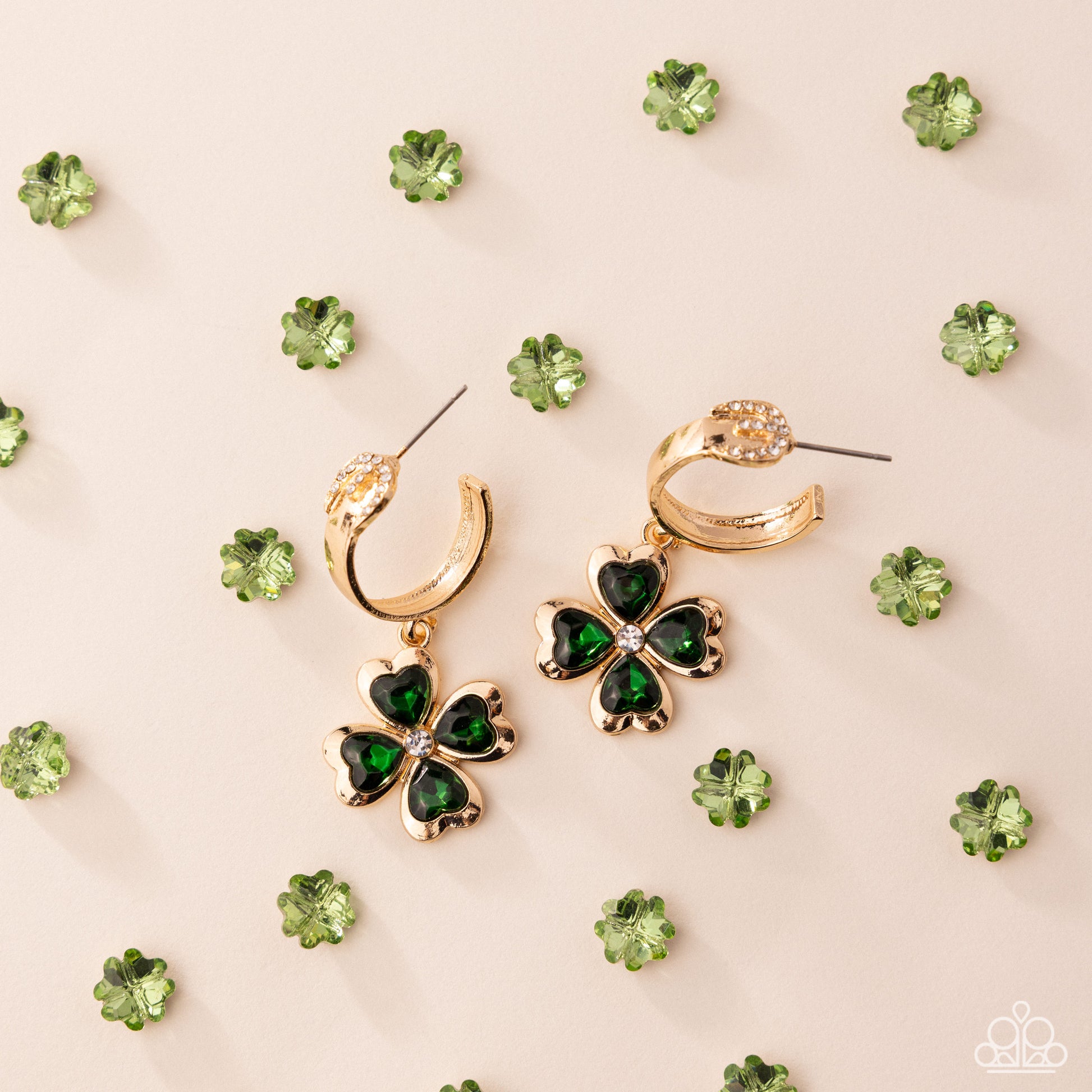 Lavish Luck - green - Paparazzi earrings