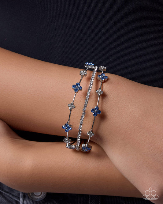Layered Blooms - blue - Paparazzi bracelet