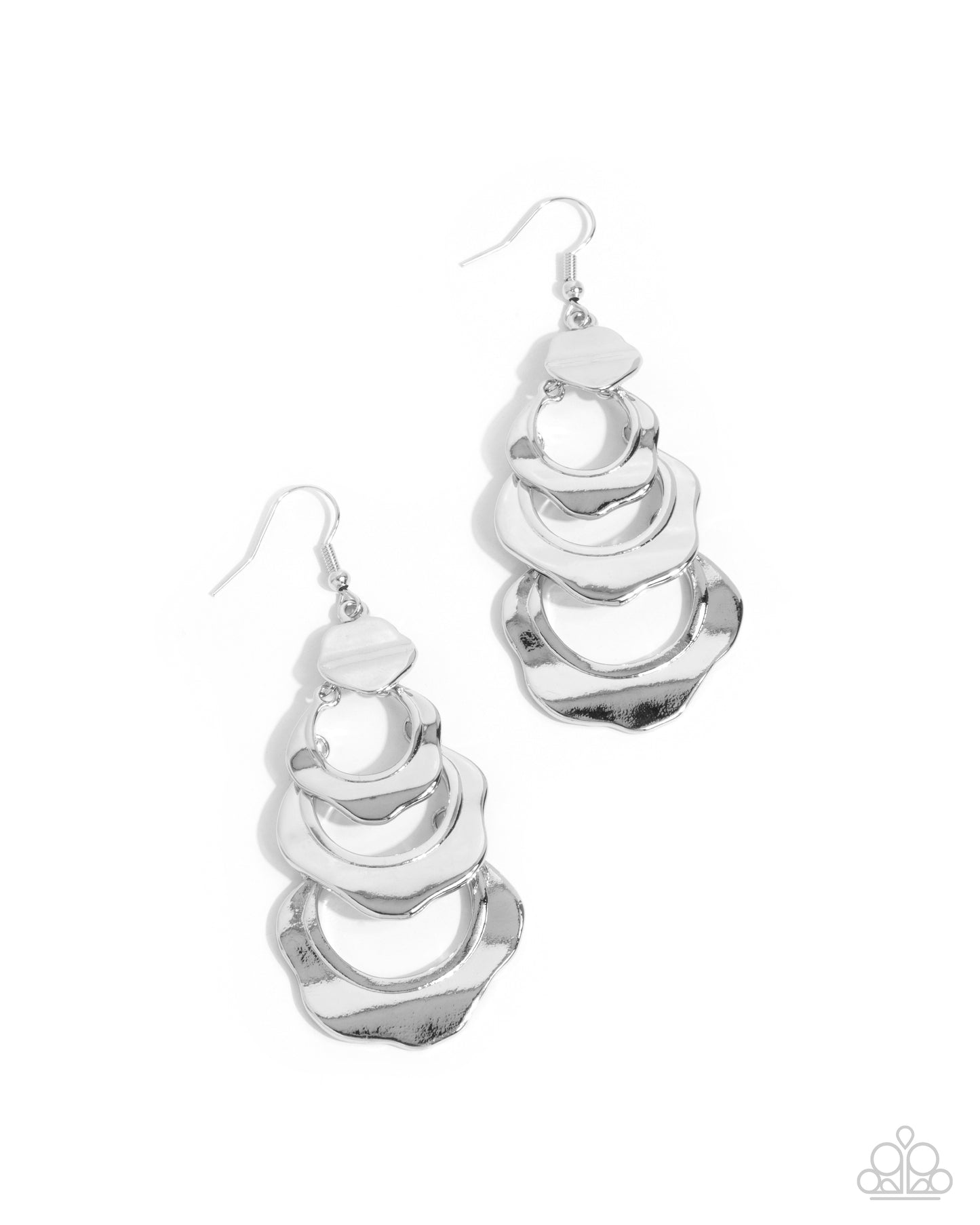 Layered Labor - silver - Paparazzi earrings