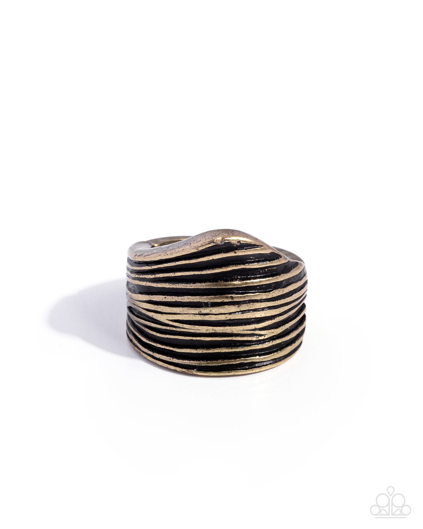 Layered Lair - brass - Paparazzi ring