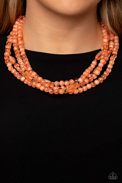 Layered Lass - orange - Paparazzi necklace