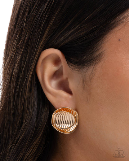 Layered Leader - gold - Paparazzi earrings