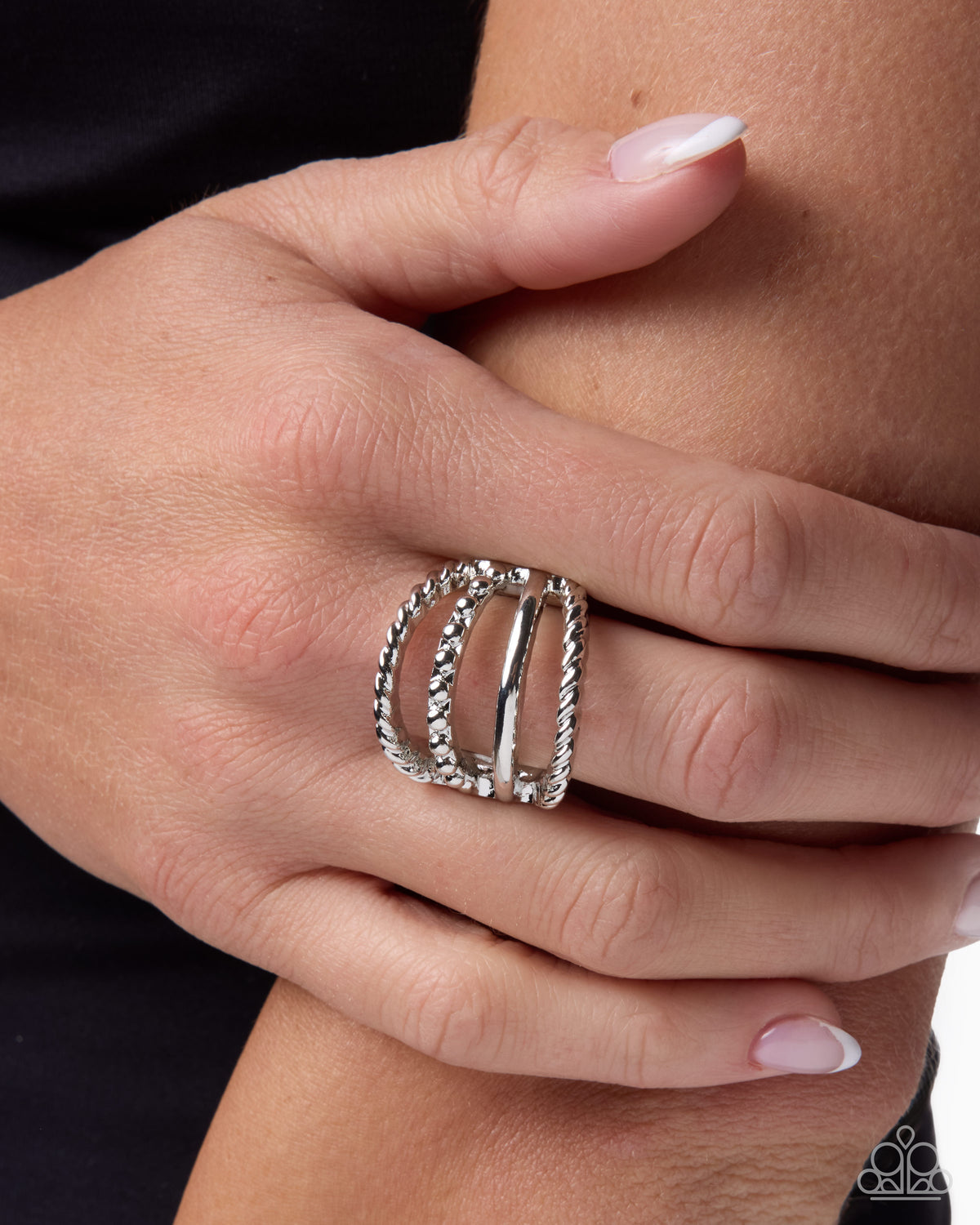 Layered Leisure - silver - Paparazzi ring