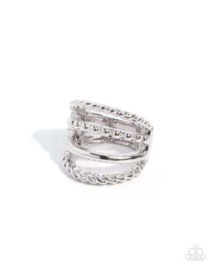 Layered Leisure - silver - Paparazzi ring