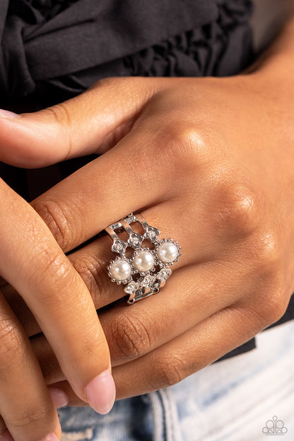 Layered Light - white - Paparazzi ring