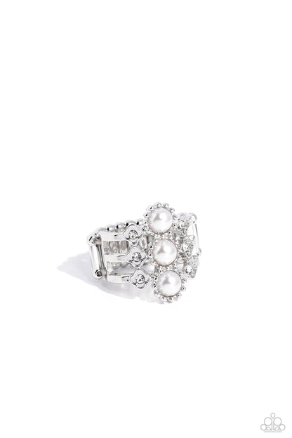 Layered Light - white - Paparazzi ring