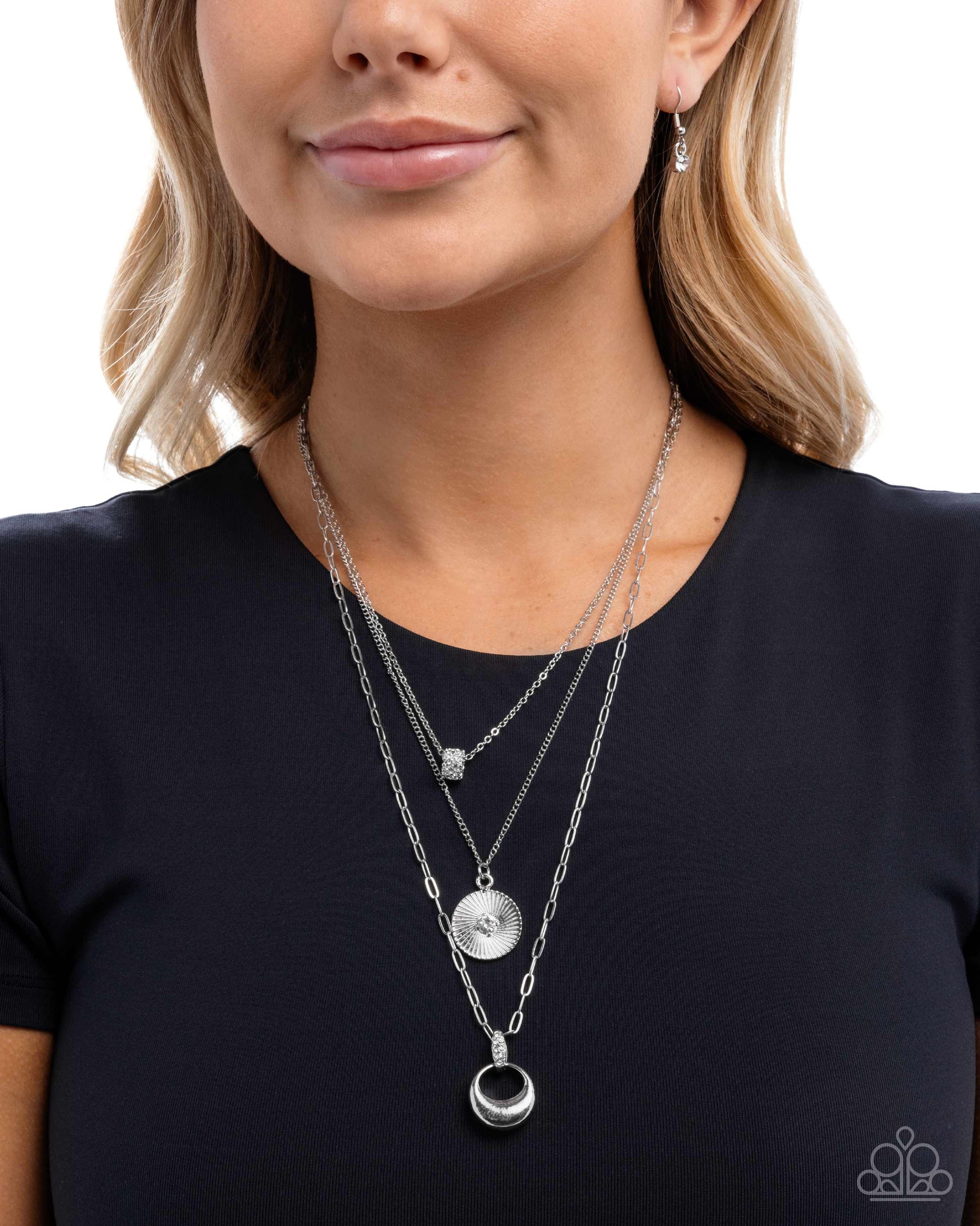 Layered Lineup - white - Paparazzi necklace