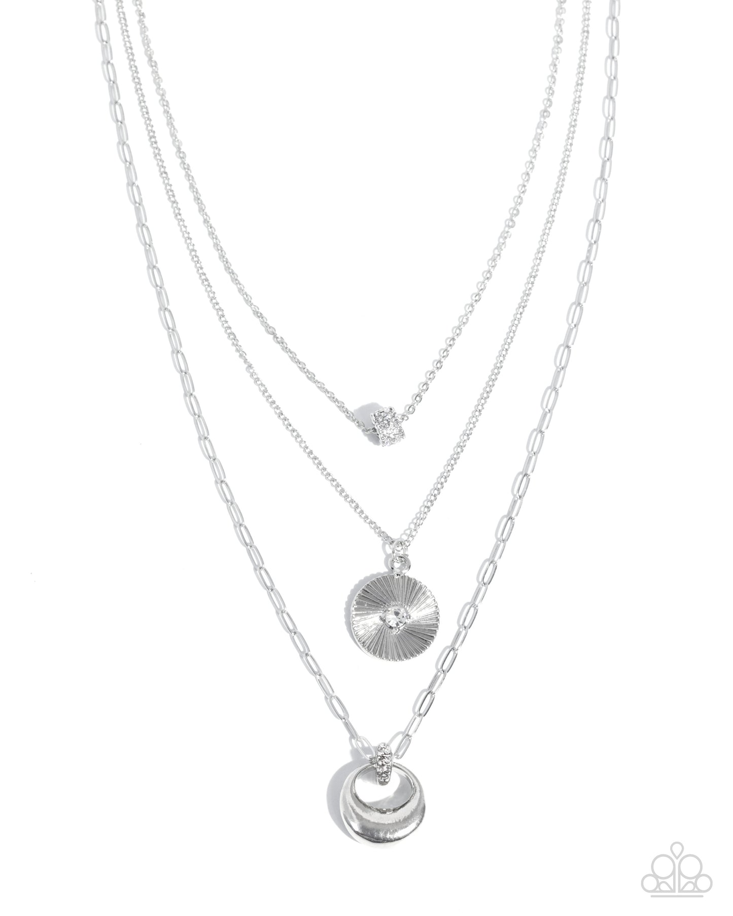 Layered Lineup - white - Paparazzi necklace