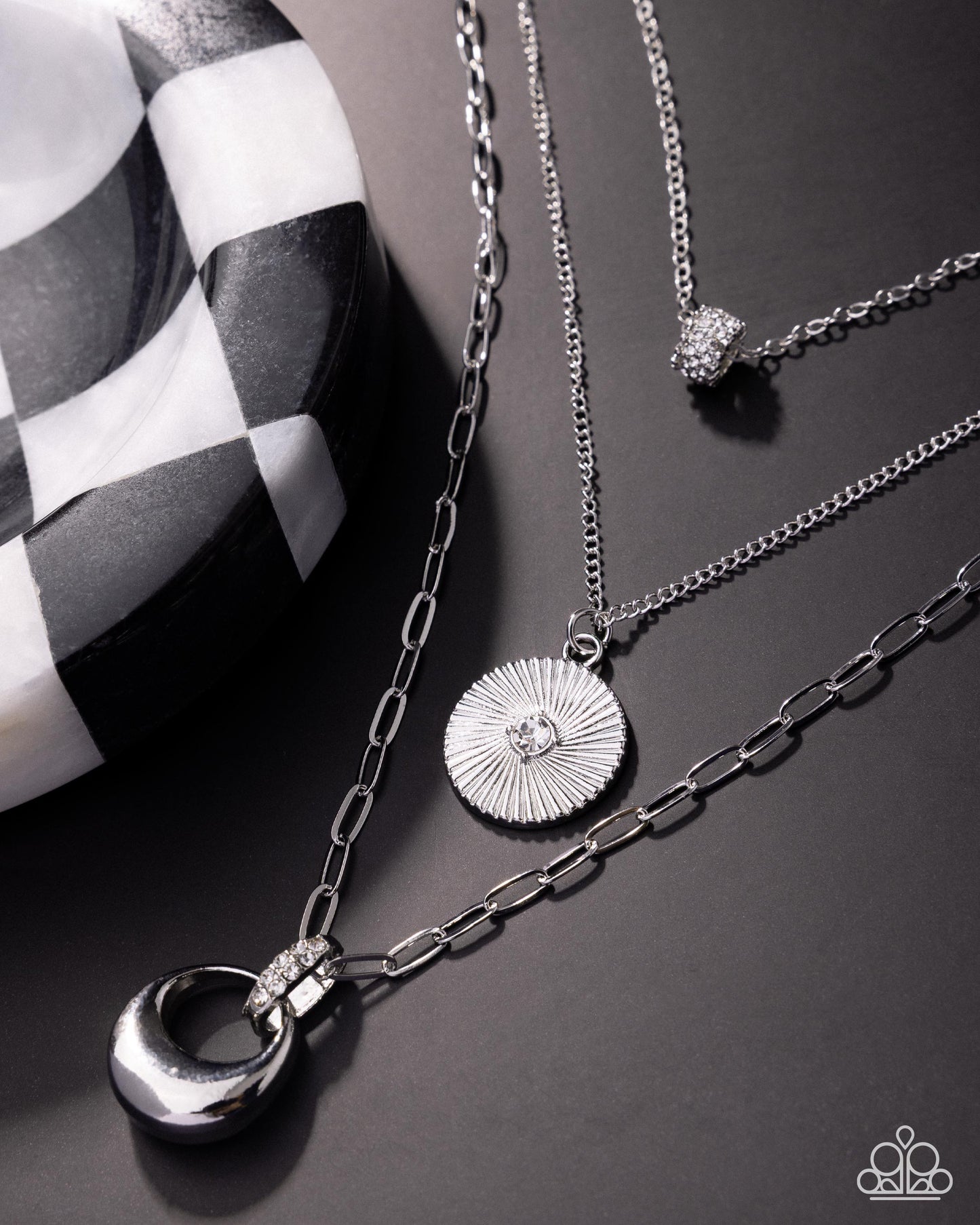 Layered Lineup - white - Paparazzi necklace