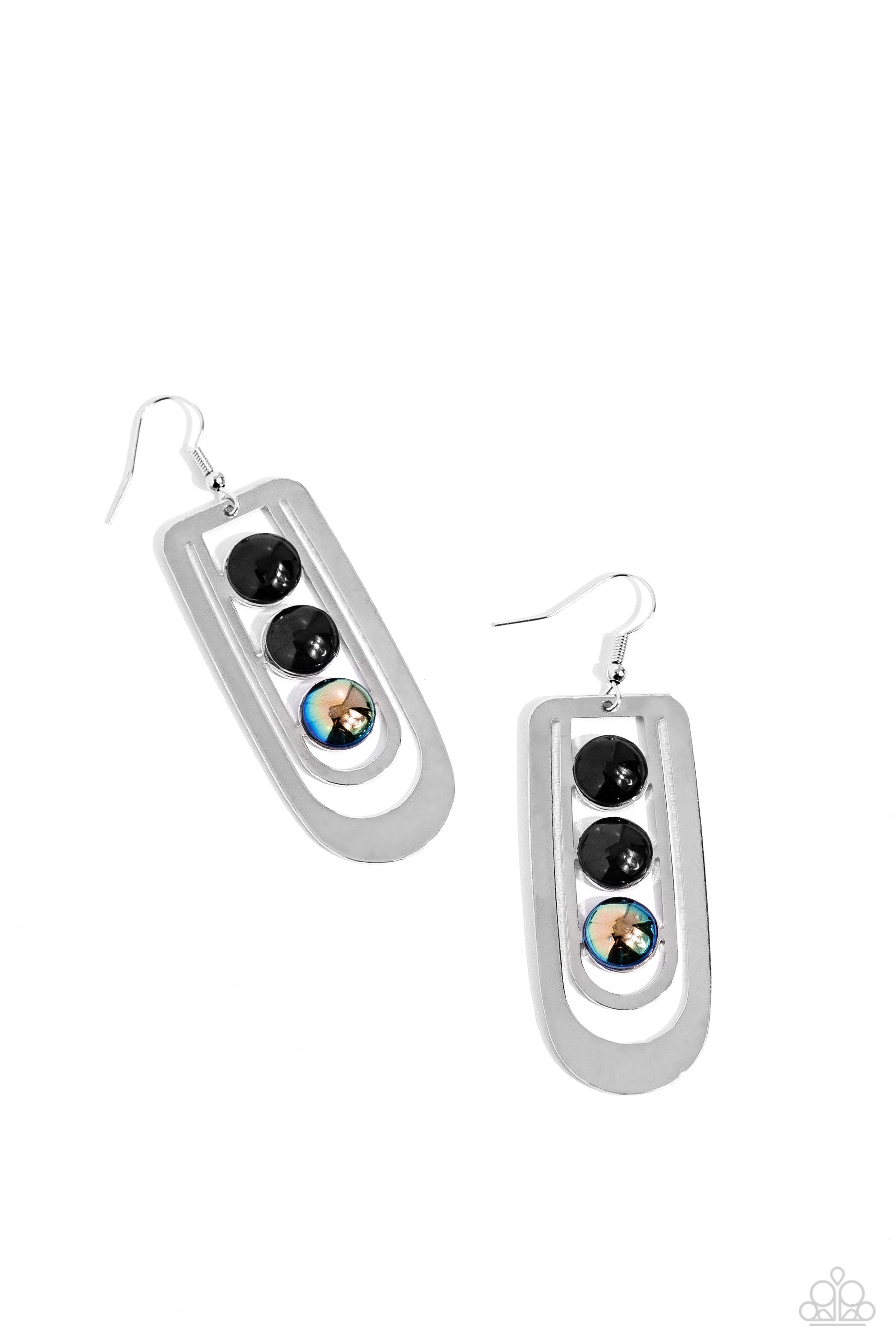 Layered Lure - black - Paparazzi earrings