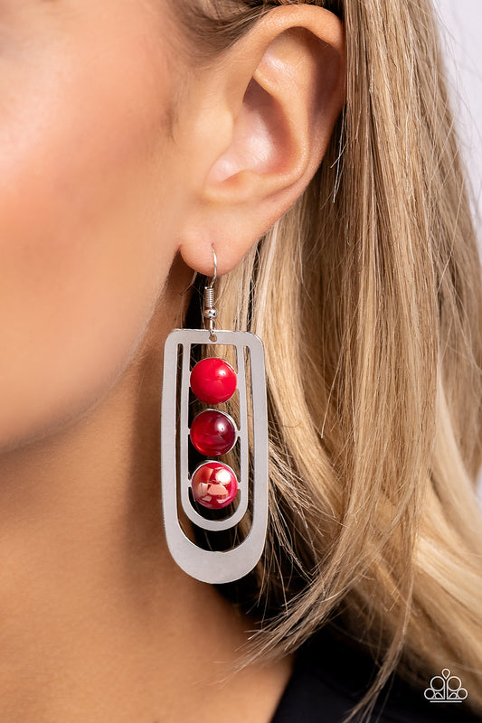 Layered Lure - red - Paparazzi earrings