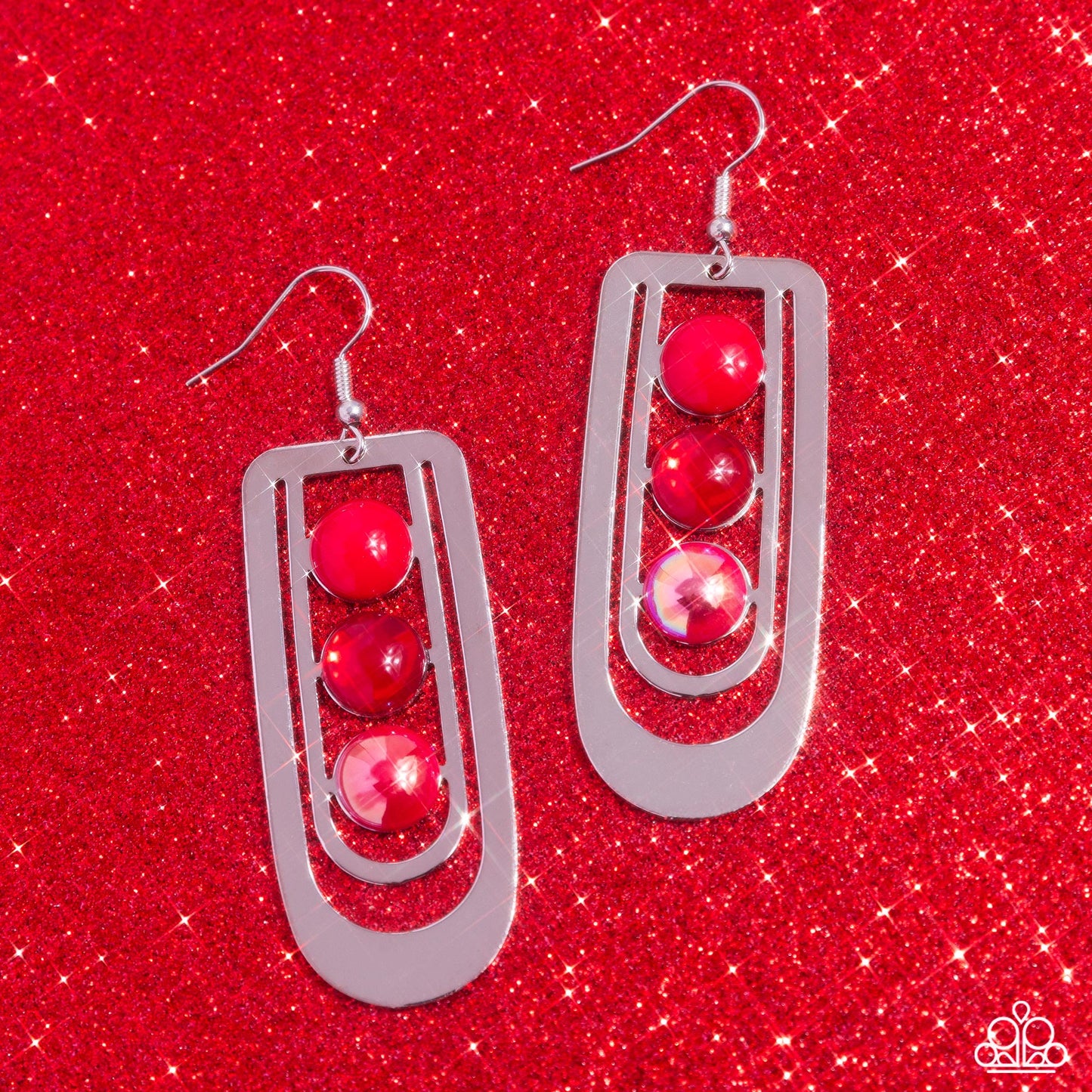 Layered Lure - red - Paparazzi earrings