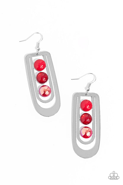 Layered Lure - red - Paparazzi earrings