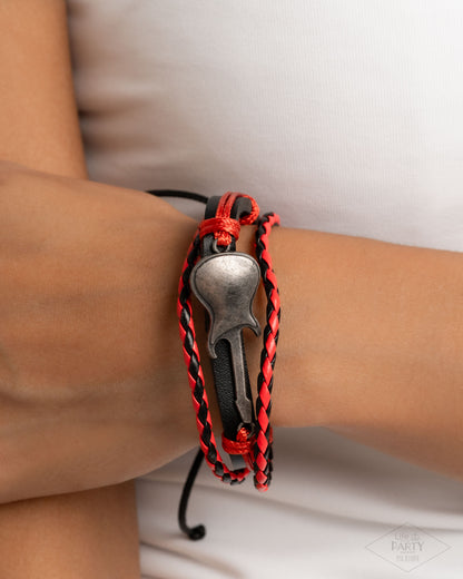 Lead Guitar - red - Paparazzi bracelet