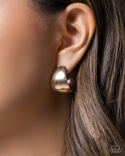 Leading Labor - gold - Paparazzi earrings