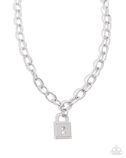 Leading Lock - silver - Paparazzi necklace