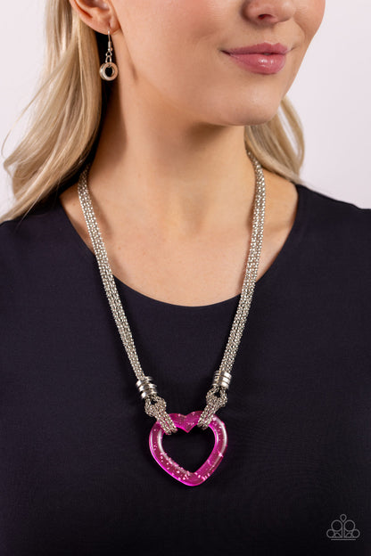 Lead with Your Heart - pink - Paparazzi necklace