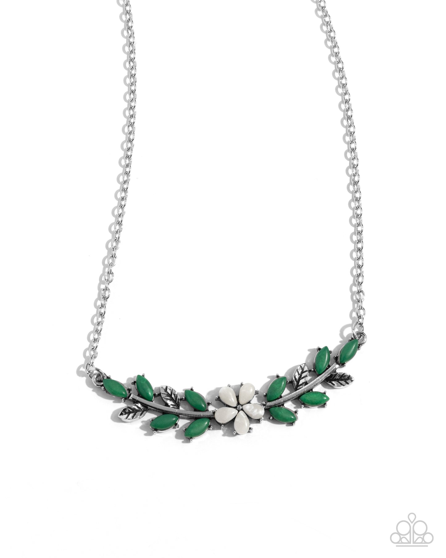 Leafy Layover - white - Paparazzi necklace