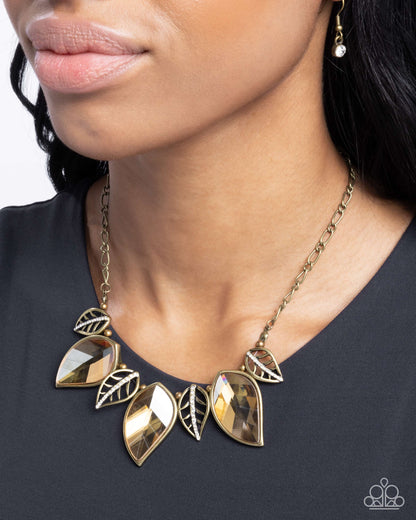 Leafy Leader - brass - Paparazzi necklace