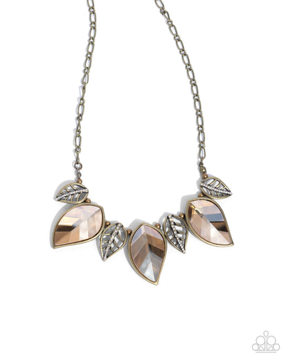 Leafy Leader - brass - Paparazzi necklace