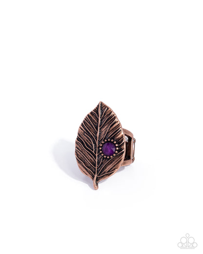 Leafy Lesson - copper - Paparazzi ring