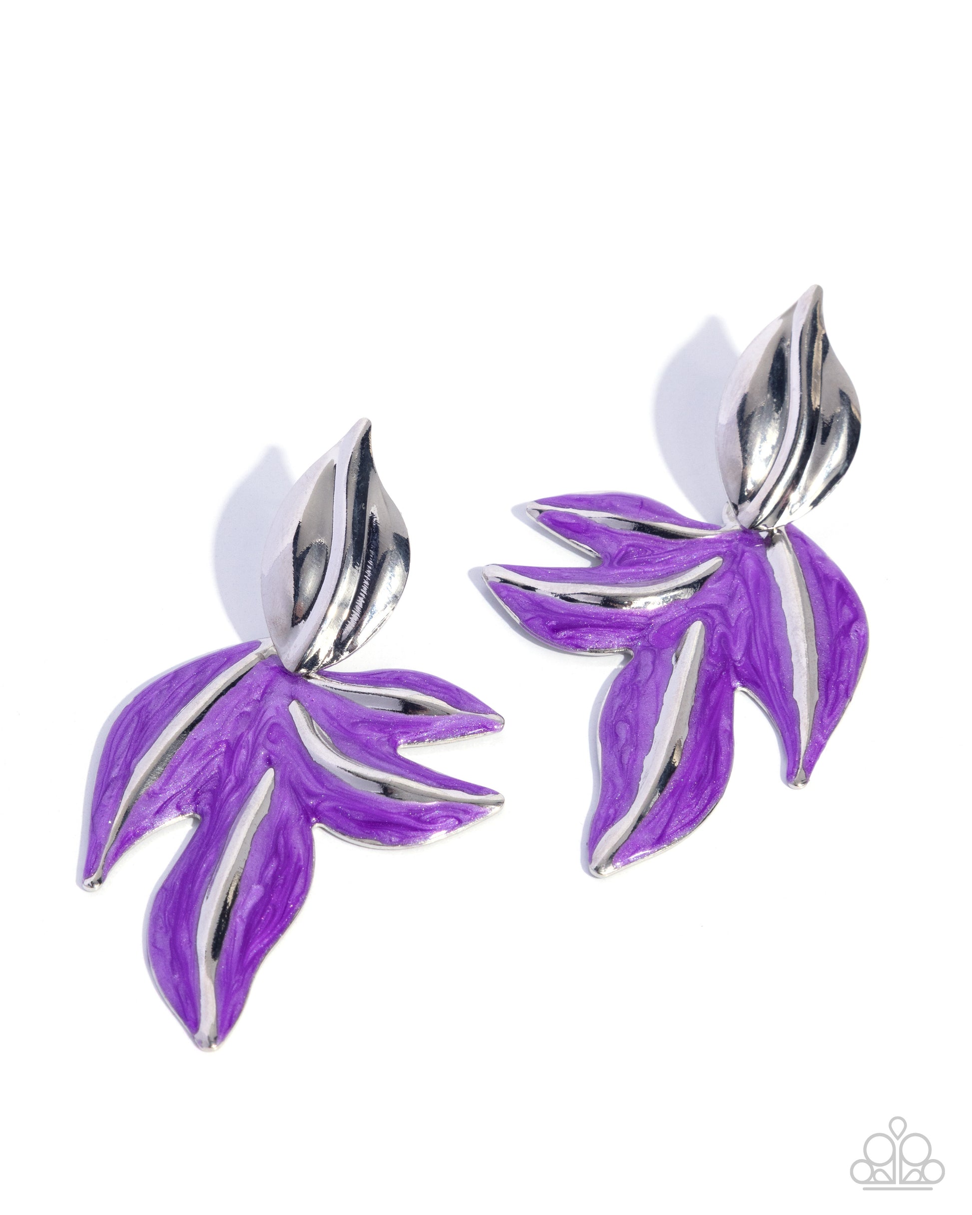Leafy Lineup - purple - Paparazzi earrings
