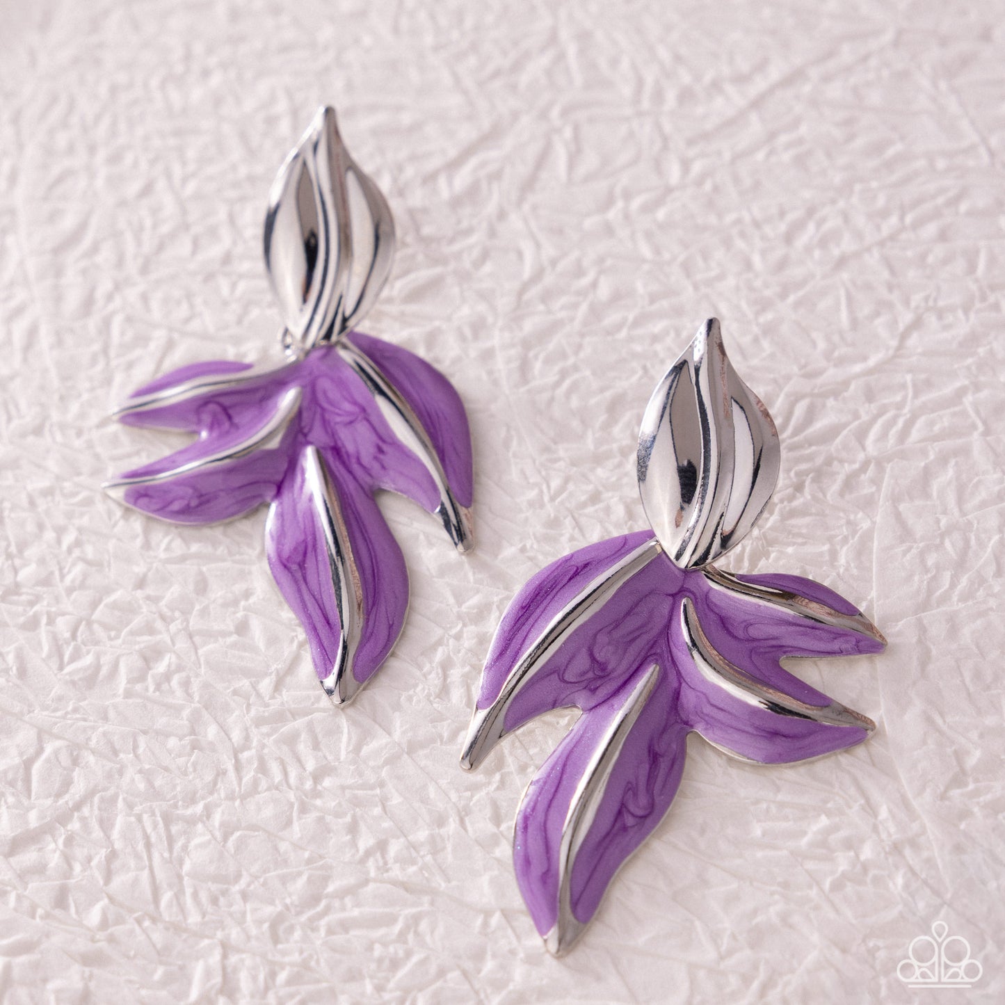 Leafy Lineup - purple - Paparazzi earrings