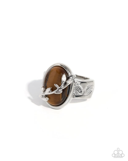 Leafy Location - brown - Paparazzi ring