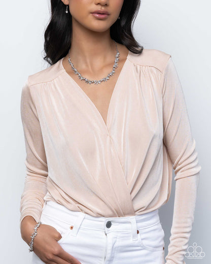 Leafy Lady - white - Paparazzi necklace