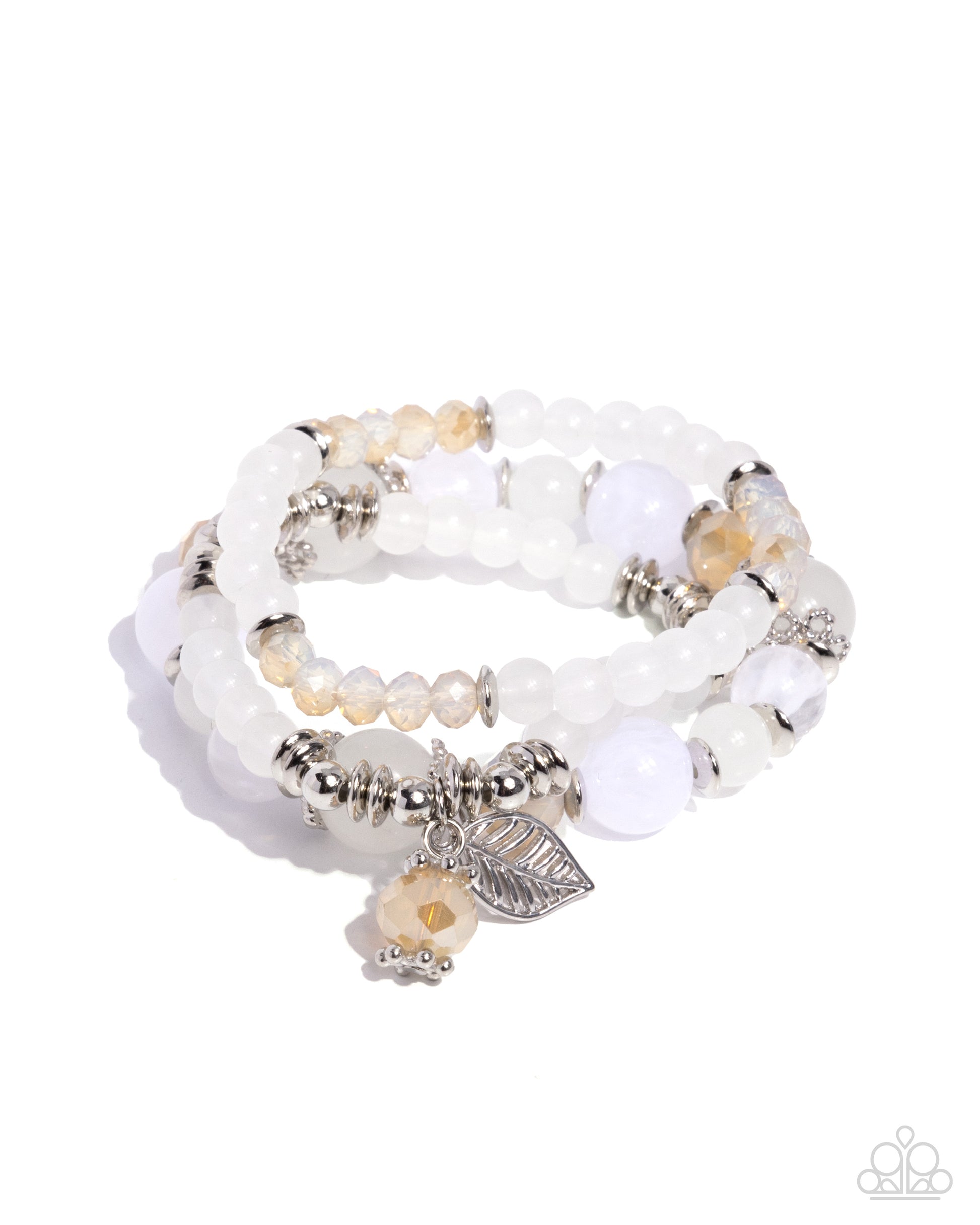 Leafy Lounge - white - Paparazzi bracelet
