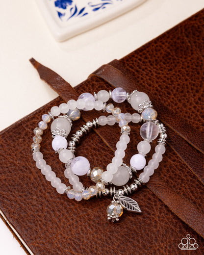 Leafy Lounge - white - Paparazzi bracelet