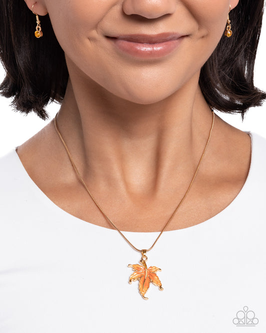 Leafy Lullaby - orange - Paparazzi necklace