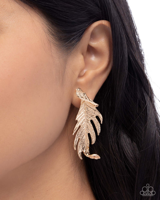 Leafy Lure - gold - Paparazzi earrings