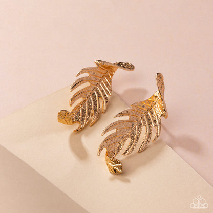 Leafy Lure - gold - Paparazzi earrings