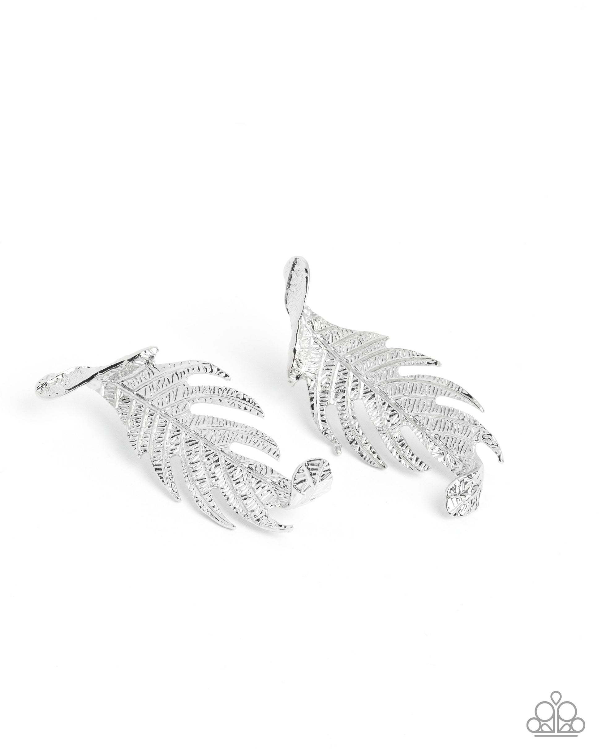 Leafy Lure - silver - Paparazzi earrings