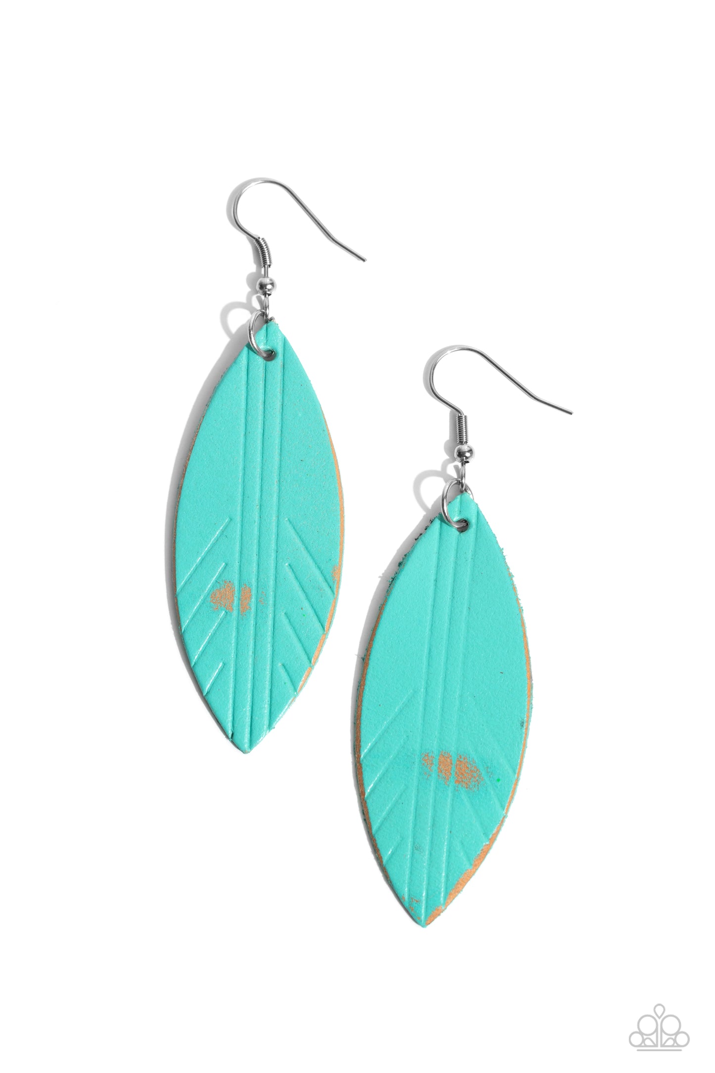 Leather Lounge - blue - Paparazzi earrings