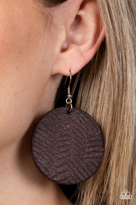 Leathery Loungewear - brown - Paparazzi earrings