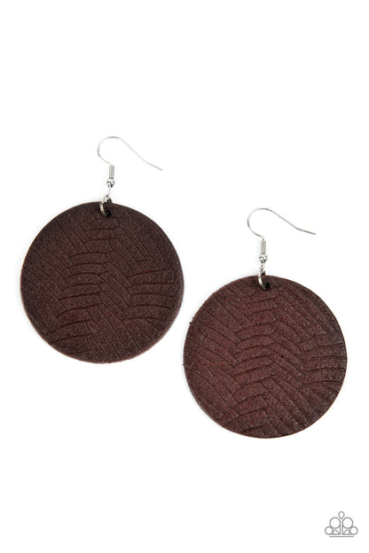 Leathery Loungewear - brown - Paparazzi earrings
