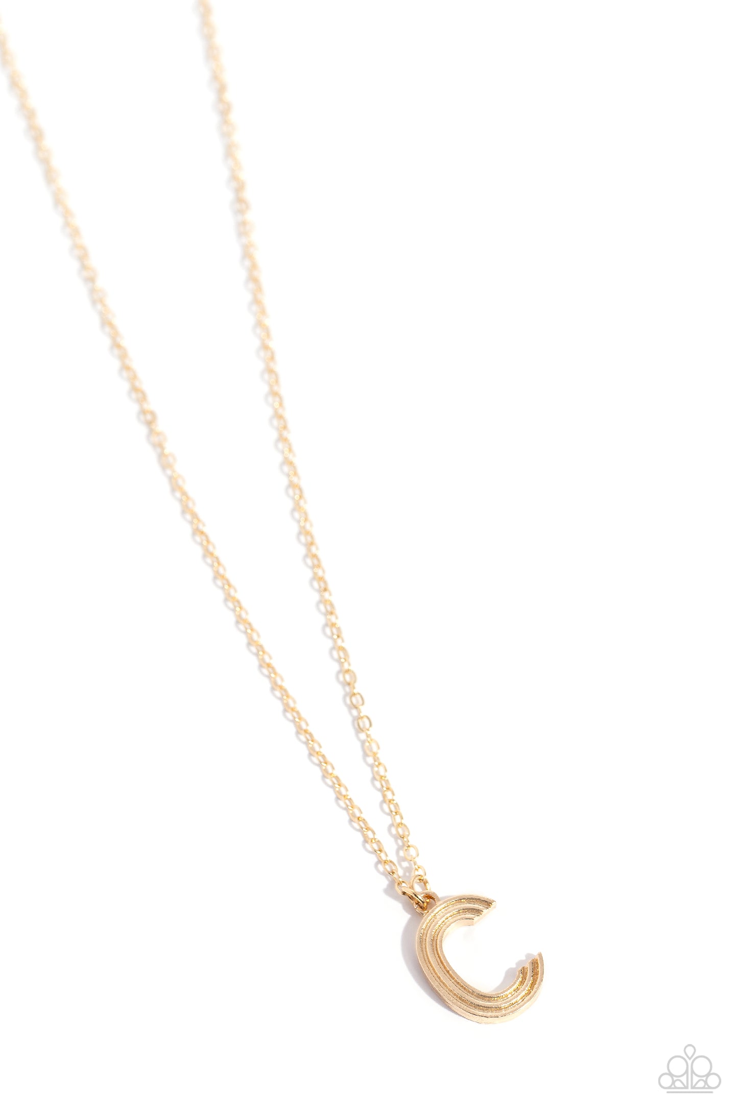 Leave Your Initials - gold - C - Paparazzi necklace