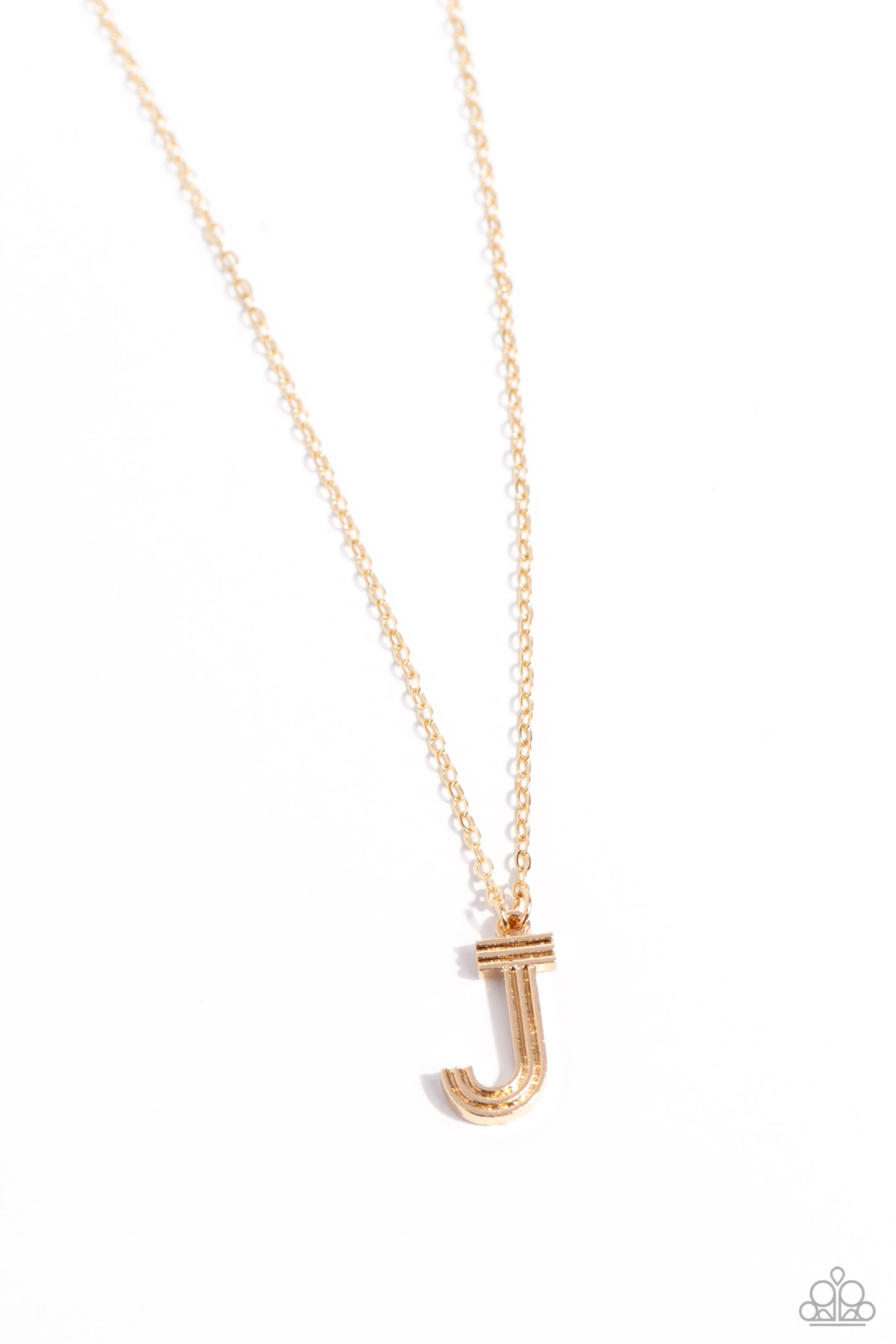 Leave Your Initials - gold - J - Paparazzi necklace