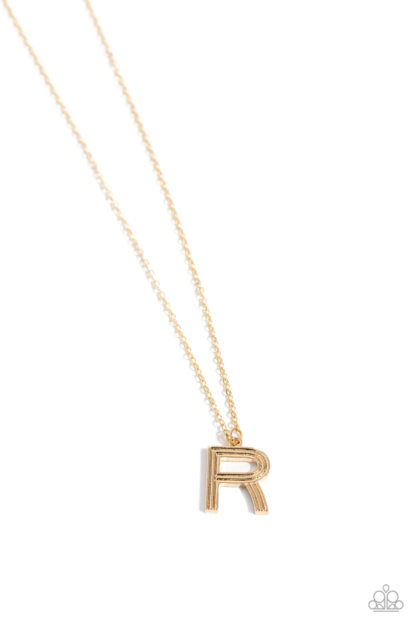 Leave Your Initials - gold - R - Paparazzi necklace