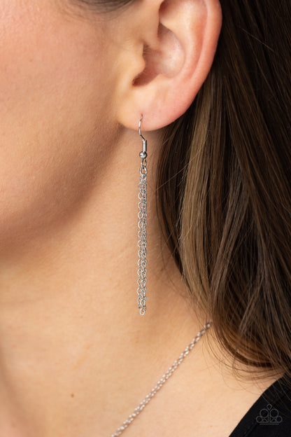 Leave Your Initials - silver - T - Paparazzi necklace