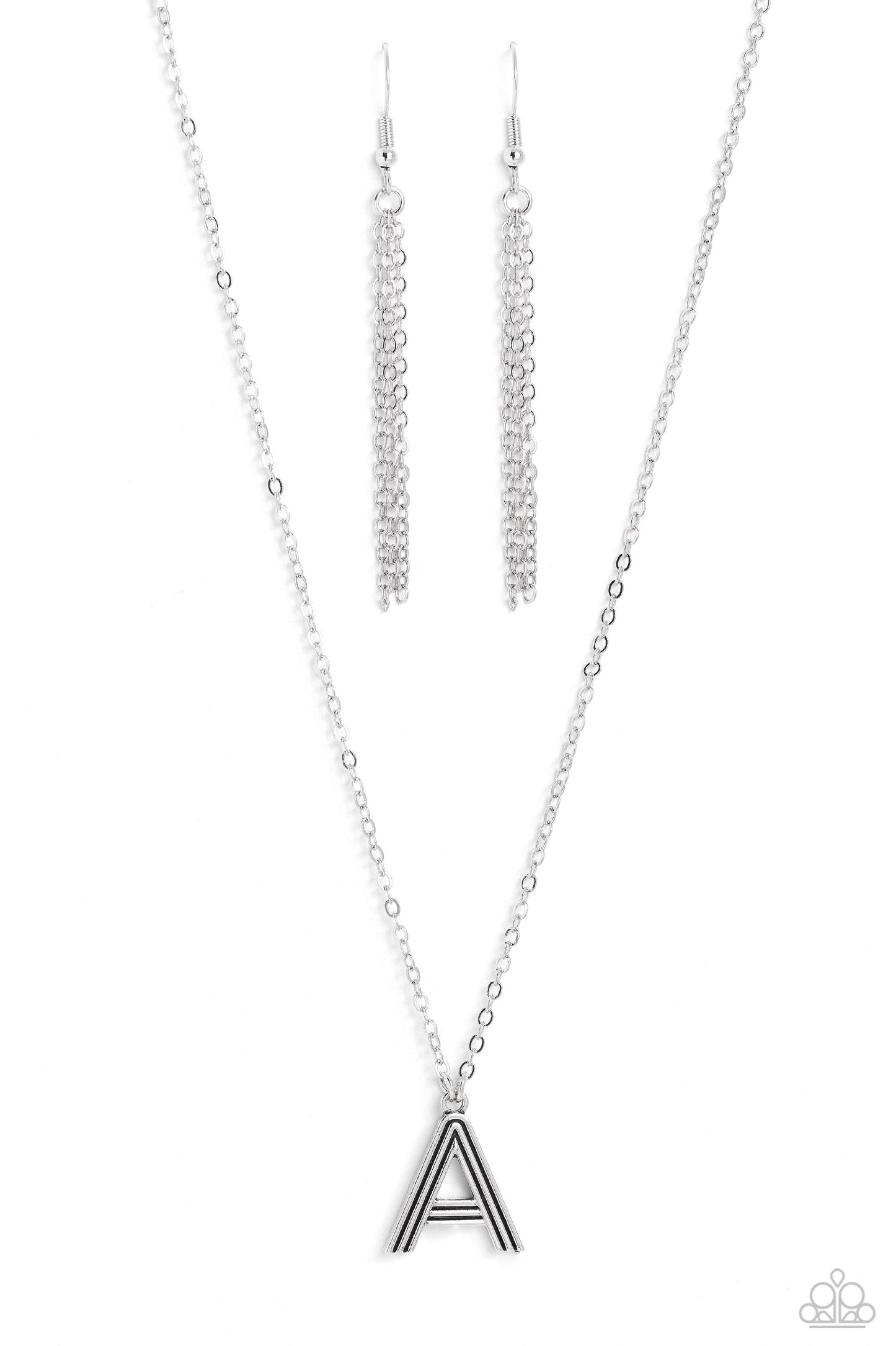 Leave Your Initials - silver - A - Paparazzi necklace