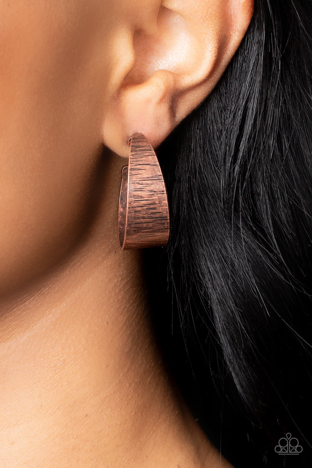 Lecture on Texture - copper - Paparazzi earrings