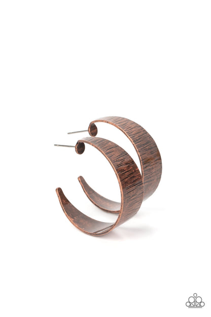 Lecture on Texture - copper - Paparazzi earrings