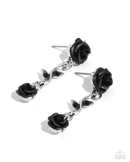 Led by the ROSE - black - Paparazzi earrings