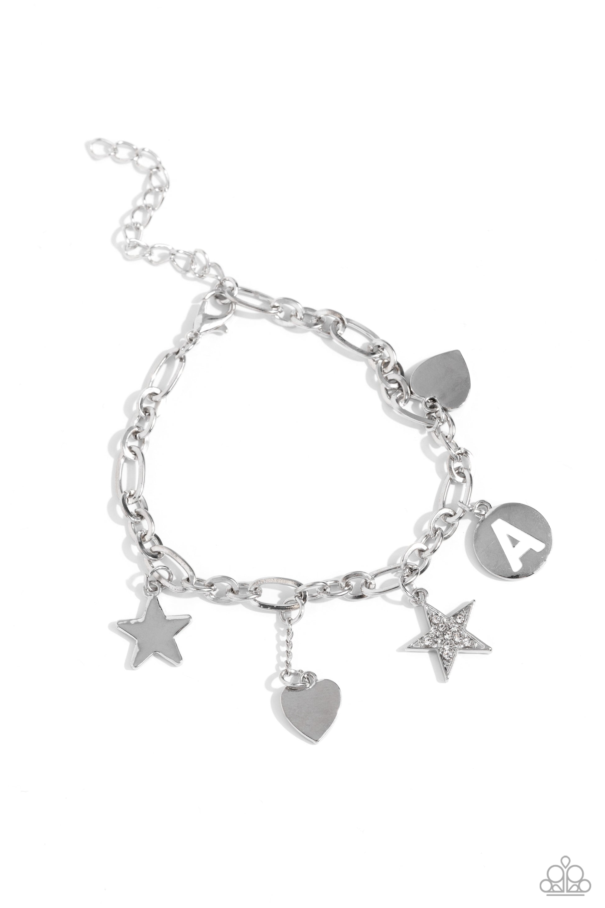 Legacy Letters - A - white - Paparazzi bracelet