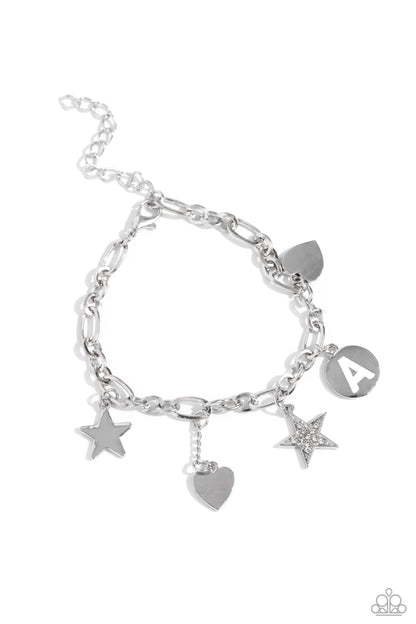 Legacy Letters - A - white - Paparazzi bracelet