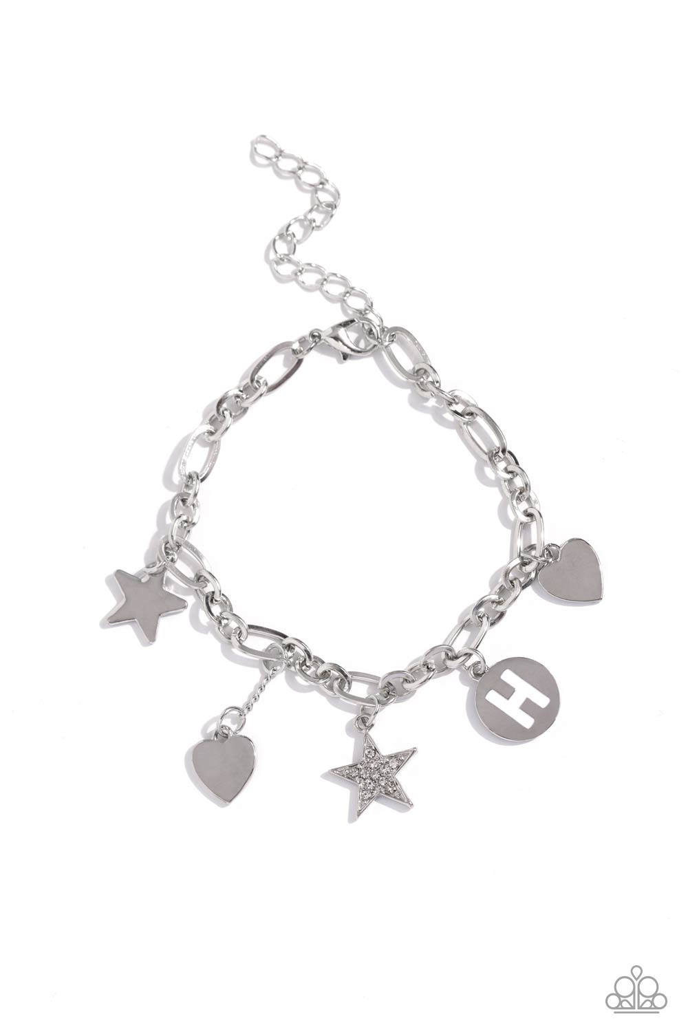 Legacy Letters - H - white - Paparazzi bracelet