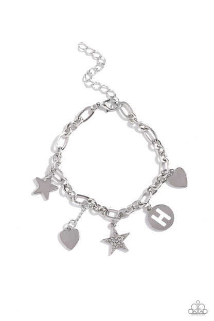 Legacy Letters - H - white - Paparazzi bracelet